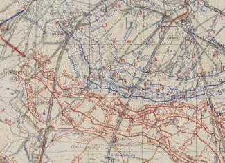 Carte des positions françaises et allemandes en janvier 1918 ©Bundesarchiv-PH-3-KART-4139