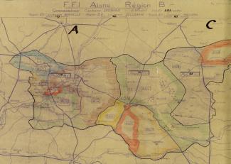 La carte du Groupement B ©Archives du Musée de la Résistance et de la Déportation de Tergnier