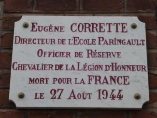 Plaque commémorative capitaine Corrette à Saint-Quentin
