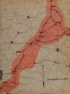 Carte de la progression de la 3rd Armored Division