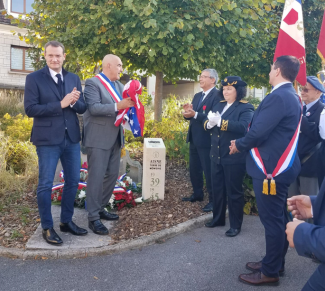 Inauguration borne Aisne Terre de Mémoire Soissons 