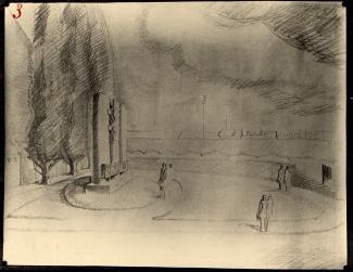 Croquis du monument en 1948 avant les travaux ©Arch. dép. Aisne SC/4M301