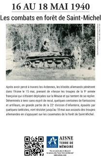 Plaque de la borne Aisne Terre de Mémoire à Saint-Michel (Aisne)