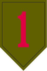 Emblème de la 1re division d’infanterie américaine « Big Red One » avec chiffre 1 rouge
