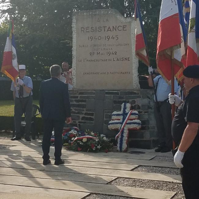 Cérémonie en hommage au 1er parachutage de l'Aisne le 27 mai 1942 - ©CD02