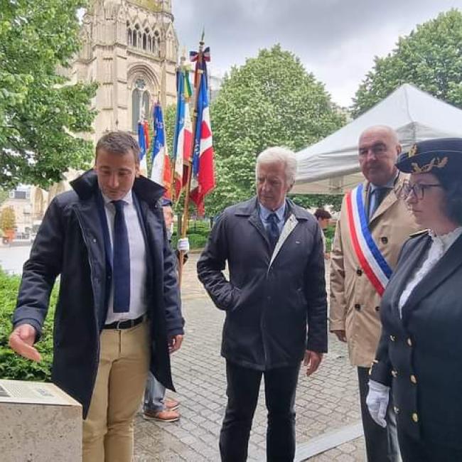 Inauguration borne Aisne Terre de Mémoire à Soissons le 27 mai 2024
