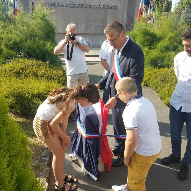 Inauguration borne Aisne Terre de Mémoire à Guise le 1er septembre 2024