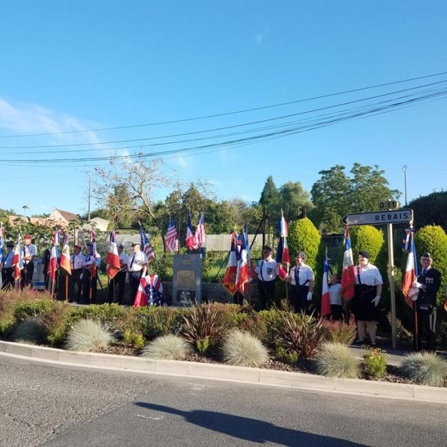 Inauguration borne Aisne Terre de Mémoire à Nogent-l'Artaud le 27 août 2024