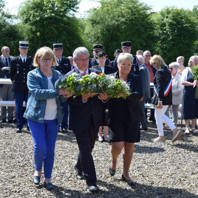 Inauguration borne Aisne Terre de Mémoire à Saint-Algis le 23 juin 2024