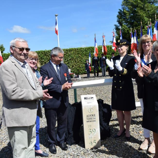 Inauguration borne Aisne Terre de Mémoire à Saint-Algis le 23 juin 2024