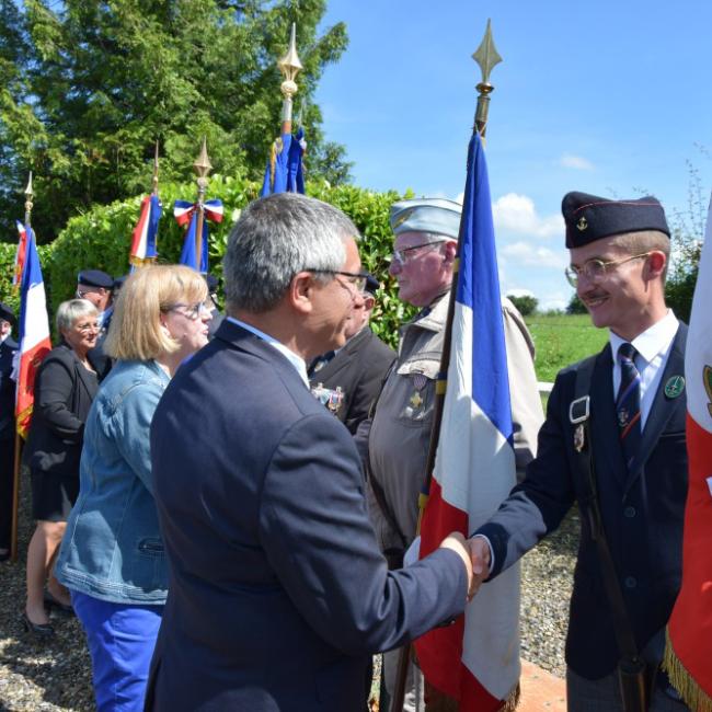 Inauguration borne Aisne Terre de Mémoire à Saint-Algis le 23 juin 2024