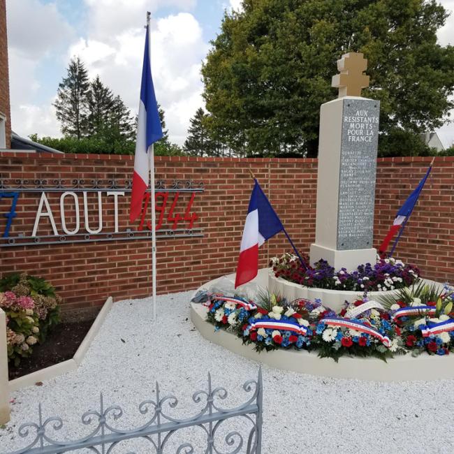 Inauguration borne Aisne Terre de Mémoire à Fontaine-Notre-Dame le 25 août 2024