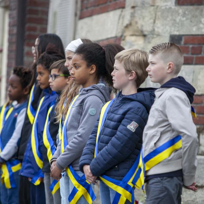 Inauguration borne Aisne Terre de Mémoire à Chauny le 27 mai 2024