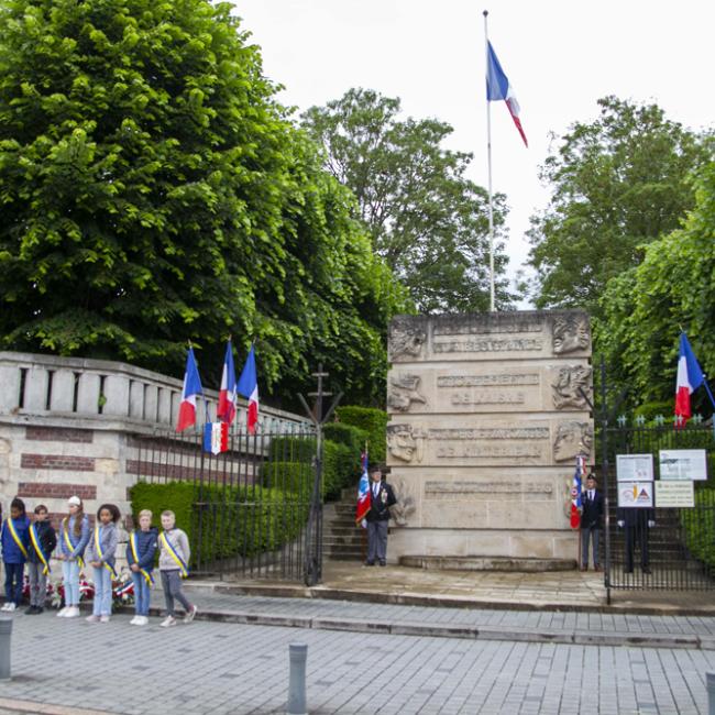 Inauguration borne Aisne Terre de Mémoire à Chauny le 27 mai 2024