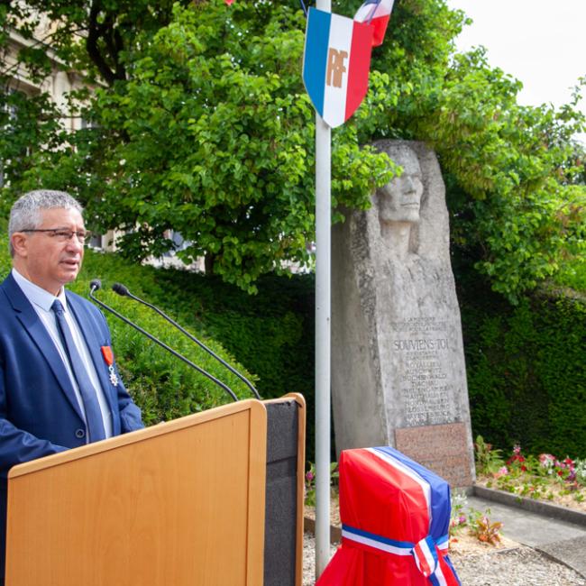 Inauguration borne Aisne Terre de Mémoire à Château-Thierry le 27 mai 2025