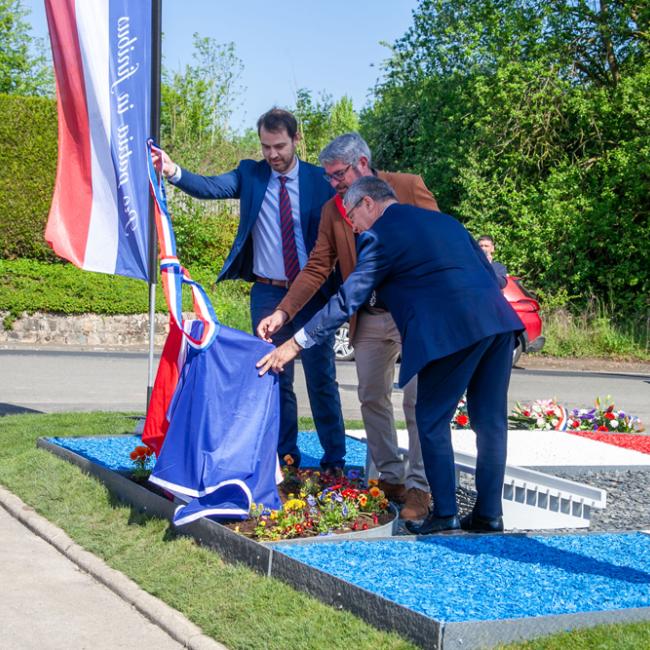 Inauguration borne Aisne Terre de Mémoire à Bohain-en-Vermandois le 27 avril 2025