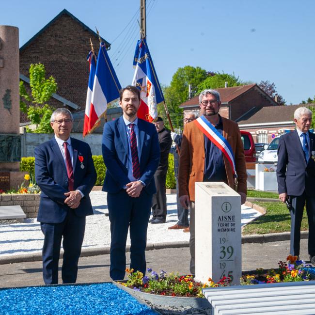 Inauguration borne Aisne Terre de Mémoire à Bohain-en-Vermandois le 27 avril 2025