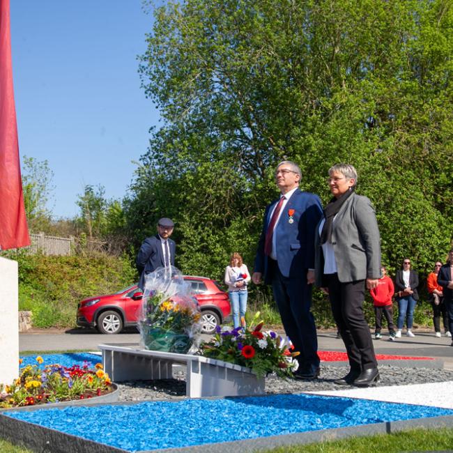 Inauguration borne Aisne Terre de Mémoire à Bohain-en-Vermandois le 27 avril 2025