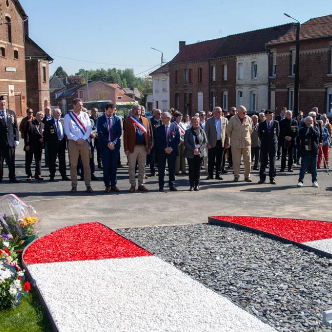 Inauguration borne Aisne Terre de Mémoire à Bohain-en-Vermandois le 27 avril 2025