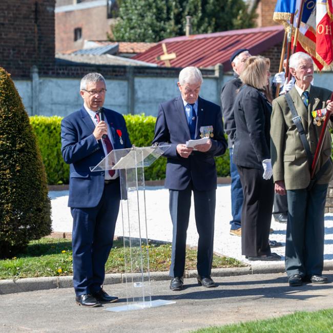 Inauguration borne Aisne Terre de Mémoire à Bohain-en-Vermandois le 27 avril 2025