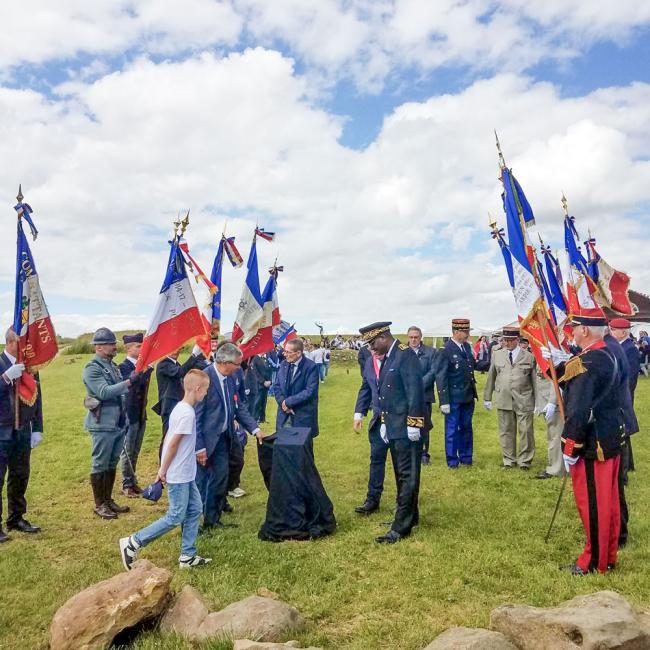 Inauguration borne Aisne Terre de Mémoire à Ribemont le 14 juin 2024