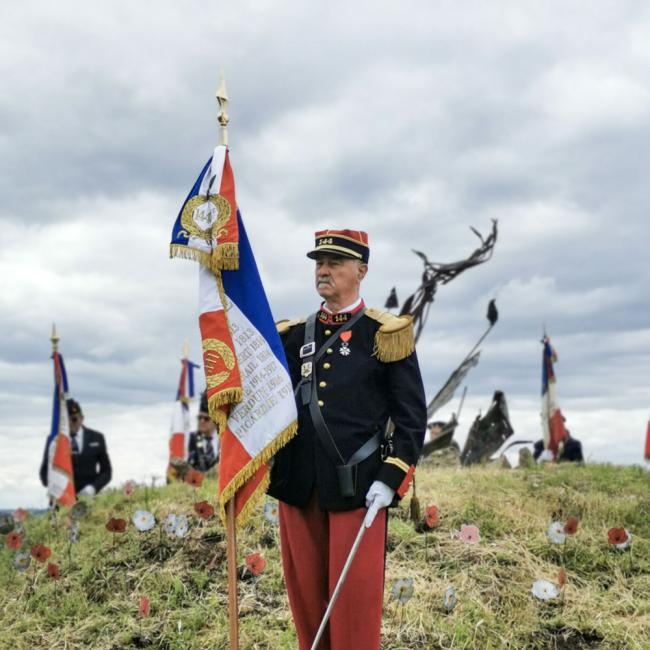 Inauguration borne Aisne Terre de Mémoire à Ribemont le 14 juin 2024