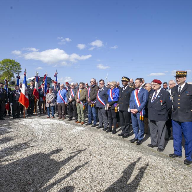 Inauguration borne Aisne Terre de Mémoire à Saint-Quentin le 8 avril 2024