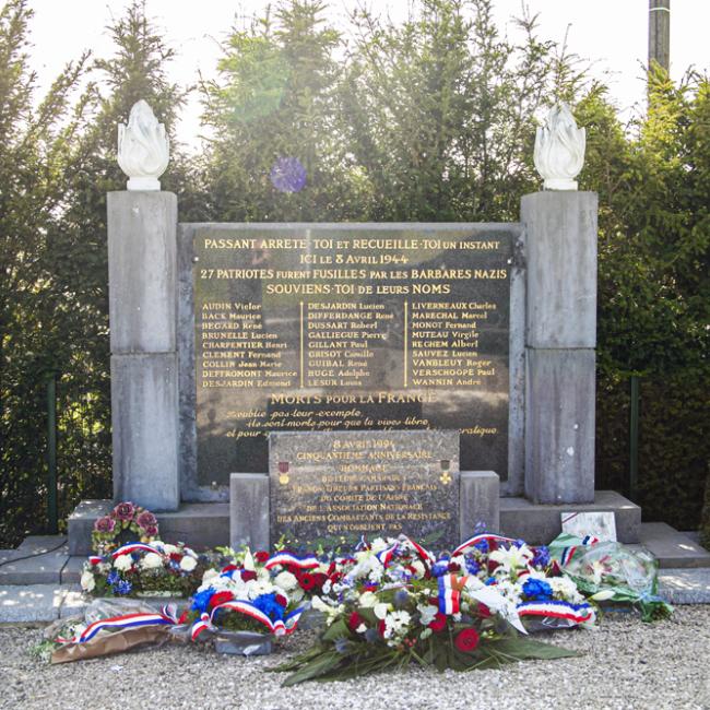 Inauguration borne Aisne Terre de Mémoire à Saint-Quentin le 8 avril 2024