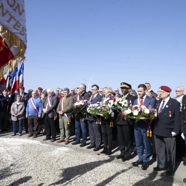 Inauguration borne Aisne Terre de Mémoire à Saint-Quentin le 8 avril 2024