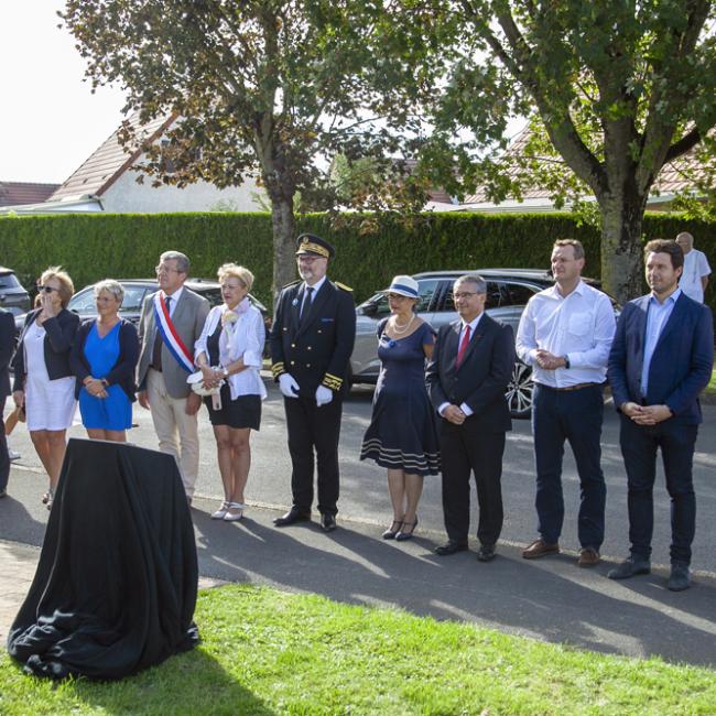Inauguration borne Aisne Terre de Mémoire à Gauchy le 4 septembre 2023