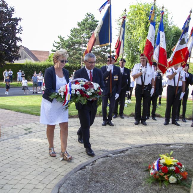 Inauguration borne Aisne Terre de Mémoire à Gauchy le 4 septembre 2023