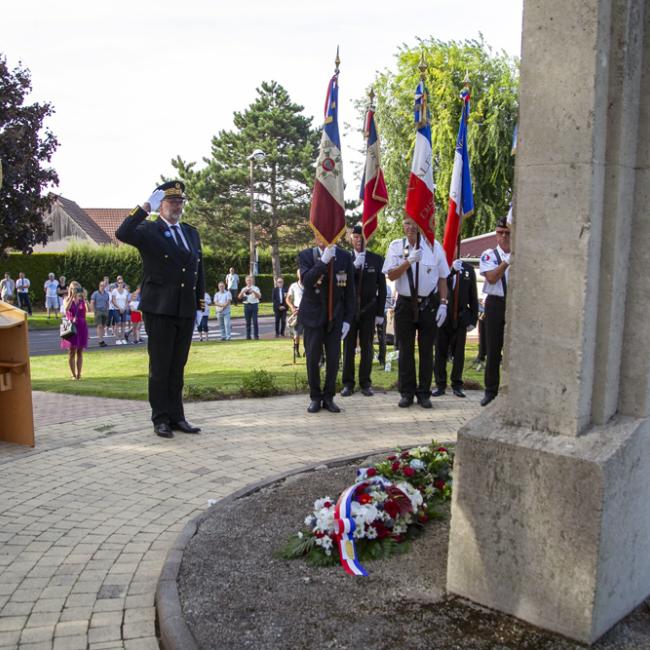 Inauguration borne Aisne Terre de Mémoire à Gauchy le 4 septembre 2023