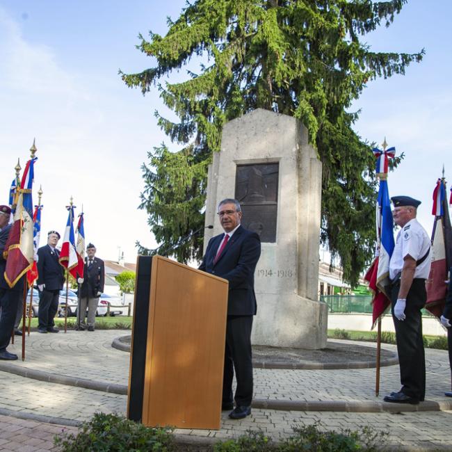 Inauguration borne Aisne Terre de Mémoire à Gauchy le 4 septembre 2023