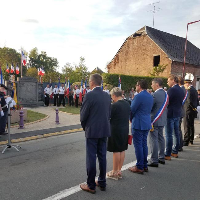 Inauguration borne Aisne Terre de Mémoire à Etreux le 2 septembre 2024