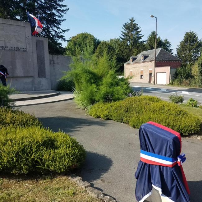 Inauguration borne Aisne Terre de Mémoire à Guise le 1er septembre 2024