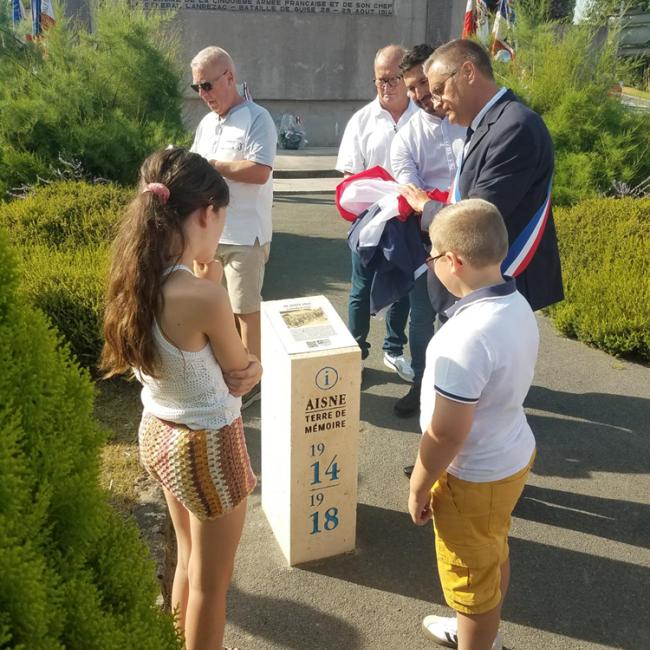 Inauguration borne Aisne Terre de Mémoire à Guise le 1er septembre 2024