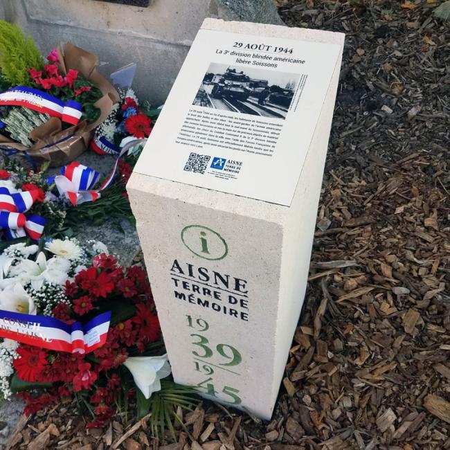 Inauguration borne Aisne Terre de Mémoire à Soissons le 20 septembre 2024
