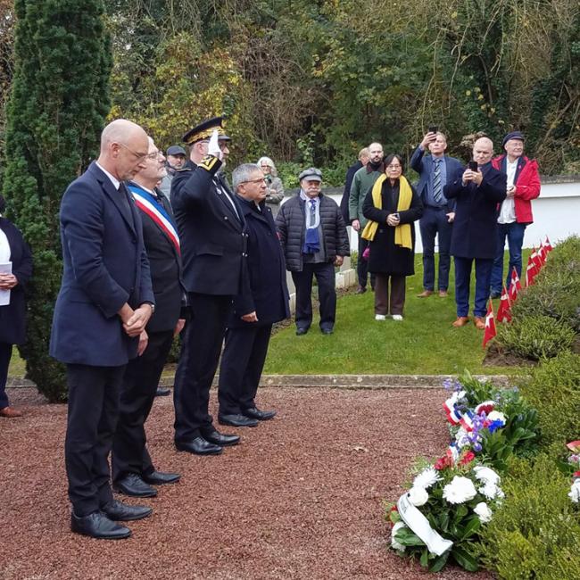 Inauguration borne Aisne Terre de Mémoire à Braine le 11 novembre 2024