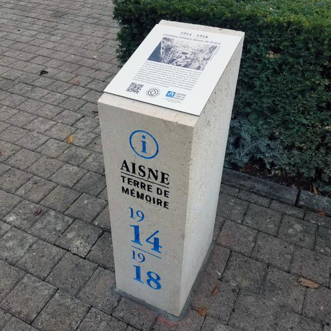 Inauguration borne Aisne Terre de Mémoire à Braine le 11 novembre 2024