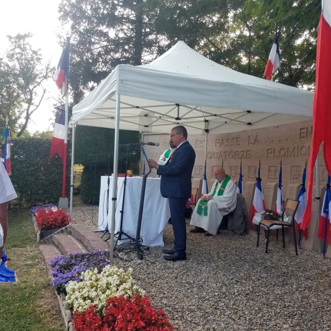 Inauguration borne Aisne Terre de Mémoire à Plomion le 25 août 2025