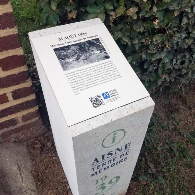 Inauguration borne Aisne Terre de Mémoire à Plomion le 25 août 2025