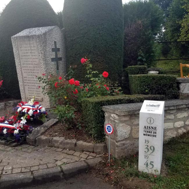 Inauguration borne Aisne Terre de Mémoire Tavaux 30 août 2024