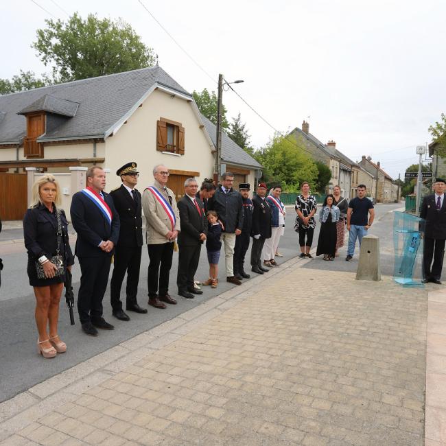 Inauguration borne Aisne Terre de Mémoire à Neufchâtel-sur-Aisne le 29 août 2025
