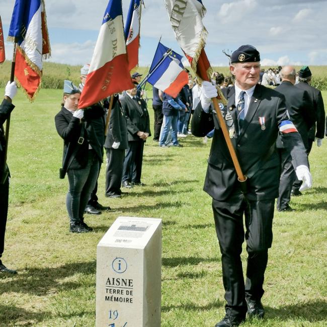 Inauguration borne Aisne Terre de Mémoire à Ribemont le 14 juin 2024