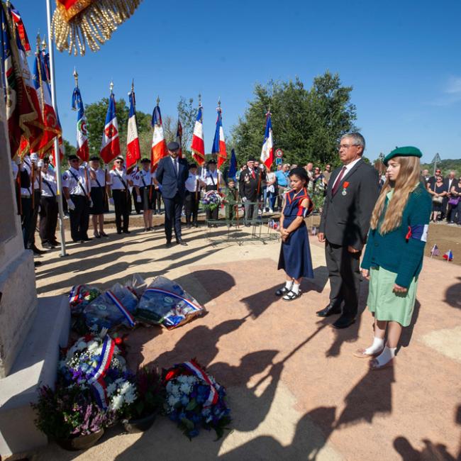 Inauguration de la borne Aisne Terre de Mémoire à Ressons-le-Long le 7 septembre 2025