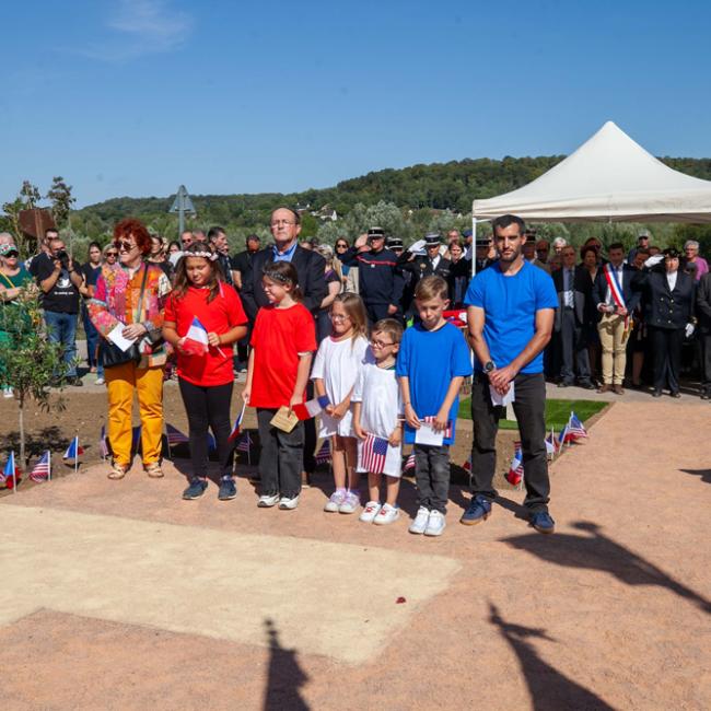 Inauguration de la borne Aisne Terre de Mémoire à Ressons-le-Long le 7 septembre 2025